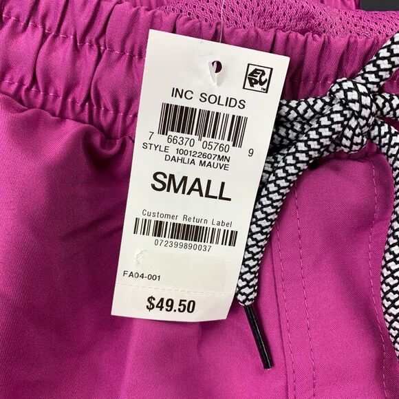 INC Mens Regular Fit Quick Dry Solid 5" Swim Trunks Purple S - Picture 2 of 4